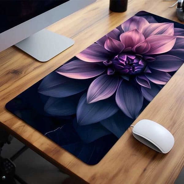 Purple Flower Mouse Pad Aesthetic Large E-sport Desk Mat Keyboard Pad Natural Rubber Non-Slip Office Mousepad Table AccessoriesM251119