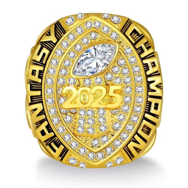 2025 Golden Fantasy Football Chpionship Ring Jewelry Gift for Mens Fans Souvenir Z260415