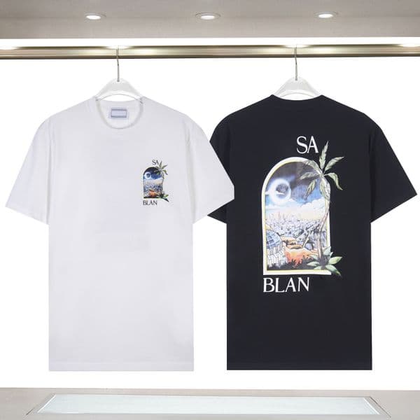 Casablancoshirt Men's T Shirts Designer Tennis Club Icon Graphic Tee Casalys Blanca Tshirt Quality Cotton Shirt Tops Shirt Classic Breathable Casasly Tees bd9