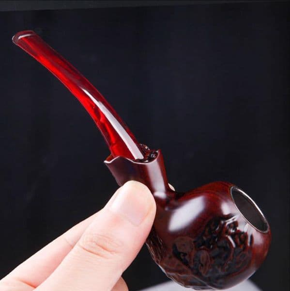 Smoking pipes Men's carved small and medium-sized classic rubberwood dry tobacco scoop for smoking pipes, food grade bite, washable