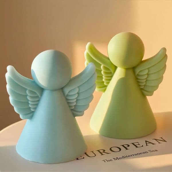 Angel Aromatherapy Plaster Figurine Silicone Mold DIY Winged Little Angel Candle Mold Z260520