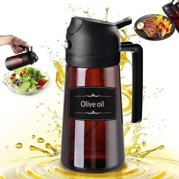 16oz/470ML Light Blocking Brown Oil Sprayer for Cooking 2 in 1 Olive Oil Dispenser Bottle for Kitchen Oil Bottle Seasoning Tools 251114