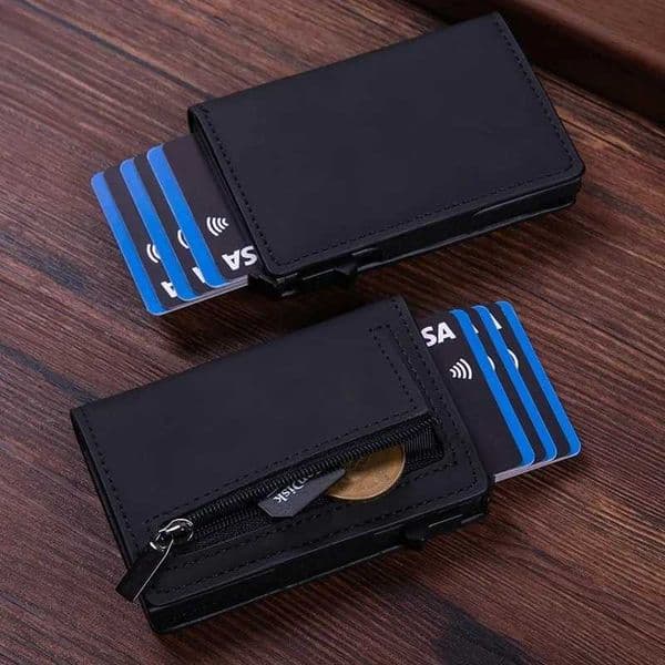 Magnetic Credit Card Holder Luxury Rfid Blocking Pop Up Minimalist Leather Bank Cardholder Case Wallet for Men K251120