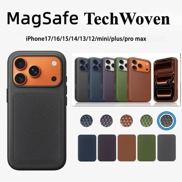 High Quality Original Technology Woven Phone Case Card Bag For IPhone 17 ProMax Magsafe Magnetic Wireless Charging Protect Cover