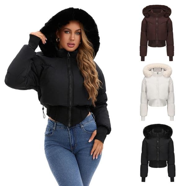 Thick Warm Womens Winter Down Jackets Coats Parkas Large Fur Collar Hood Woman Cotton Padded Puffer Jacket Outwear Overcoat H01 251120