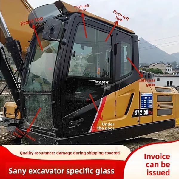 Sany Excavator SY200 205 215 235 265 335H Cabin Windshield Front and Rear Glass