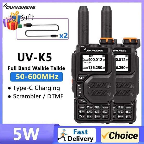 Quansheng UV K5 Walkie Talkie UV K6 UV K58 Two Way Ra 50-600MHz FM Ra NOAA Scrambler /DTMF Amateur Wireless Frequency Copy C251120