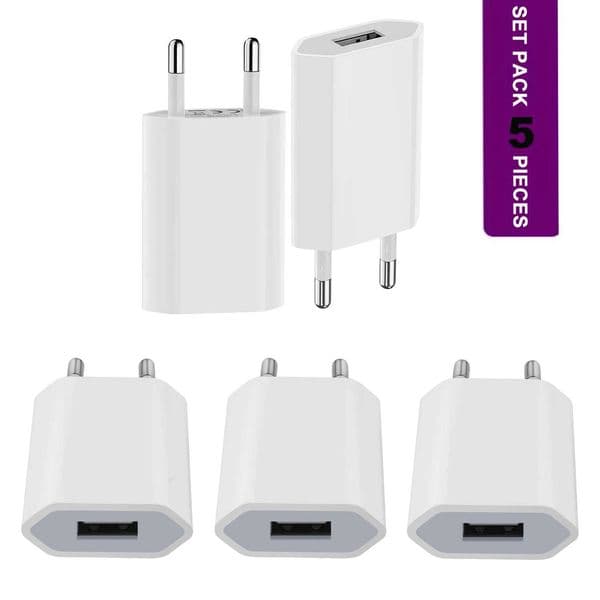 1pcs/3pcs/5pcs 5W USB Charger Plug 5V/1A Slim USB Charging Plug Power ply For Mobile Phone MP3 Night Light Y251120