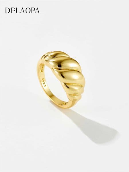 DPLAOPA 925 sterling silver Taurus horn dome ring womens luxury jewelry exquisite screws fashionable round wedding jewelry Y250419
