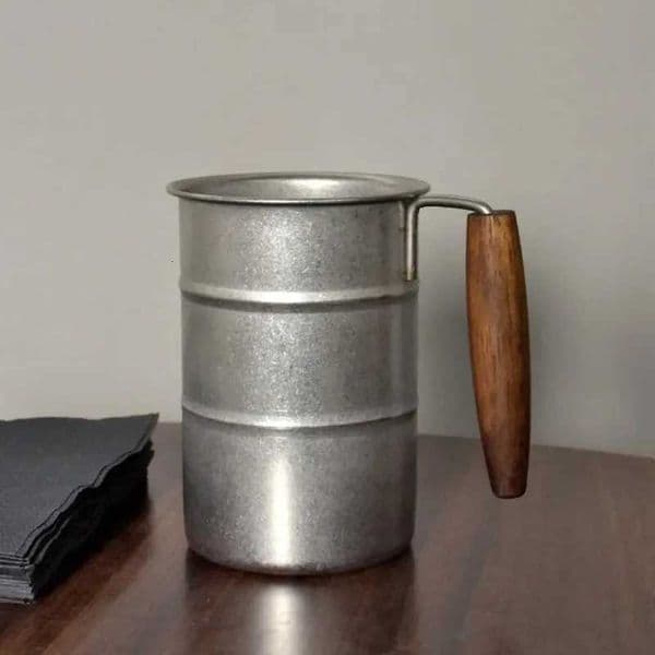 350ml stainless steel retro beer mug wooden handle anti-fall camping mug outdoor style coffee mug travel Y251119