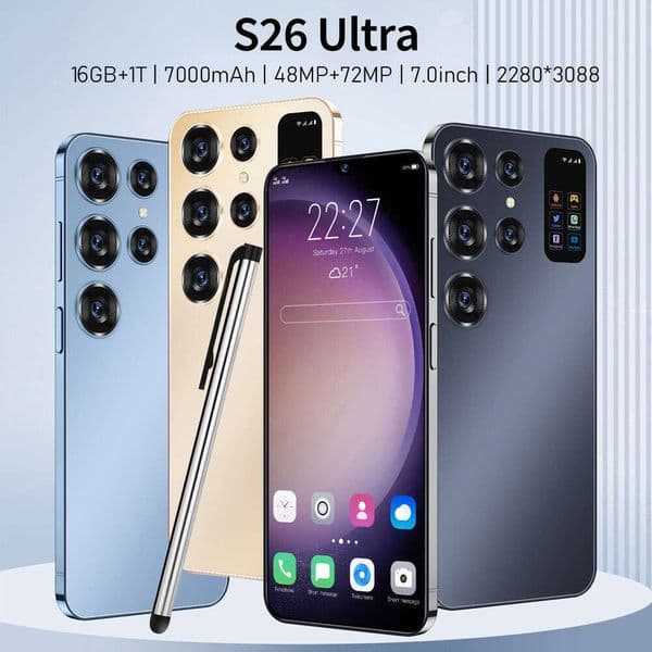 Hot-Selling S26 Ultra Android smartphone 7.3inch Smart Large Screen 16+1T 7800mAh 48MP+72MP Factory Direct Export Phone