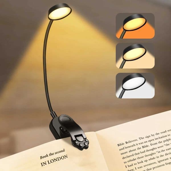Mini LED Book Light Eye Protection Flexible Reading Lamp Foldable Clip-on Desk Lights Usb Charging For Bedroom Study Lighting M251120