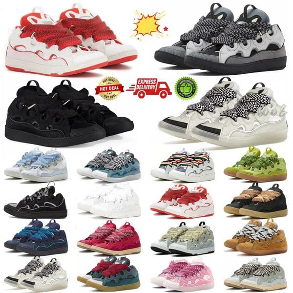 Designer Curb Sneakers Men Women Dress Shoes Paris Luxury Casual Platform Sneaker Black White Graffiti Grey Blue Pink Red Yellow Outdoor Mens Trainers hotsded