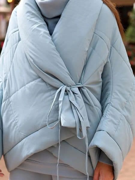 Women s Winter Warm Down Jackets Vintage Lapel Lace Up With Belt Plush Full Sleeve Female Chic Casual Coat Outwear 251120