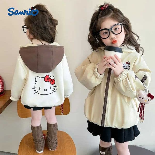 Sanrio Kawaii Hello Kitty Children Cute Cartoon Comfortable Warm Jacket Windproof Clothes Sportswear Christmas Gifts for Kids H251120