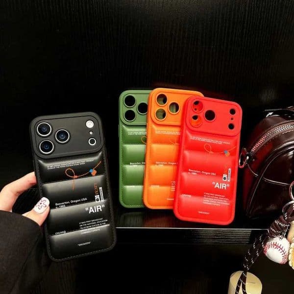 Luxury SNEAKERS Sports shoes Phone Case for iPhone 16 11 12 14 13 15 17 Pro Max Plus Air down-filled white CoverW251120