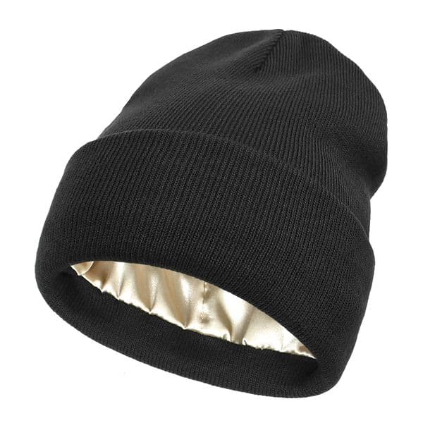 Satin Lined Anti Static Beanie for Women Winter No 2 Layer Knitted Hat Silk Bonnet Hair Cover Sleep Cap SkiSkullies 251120