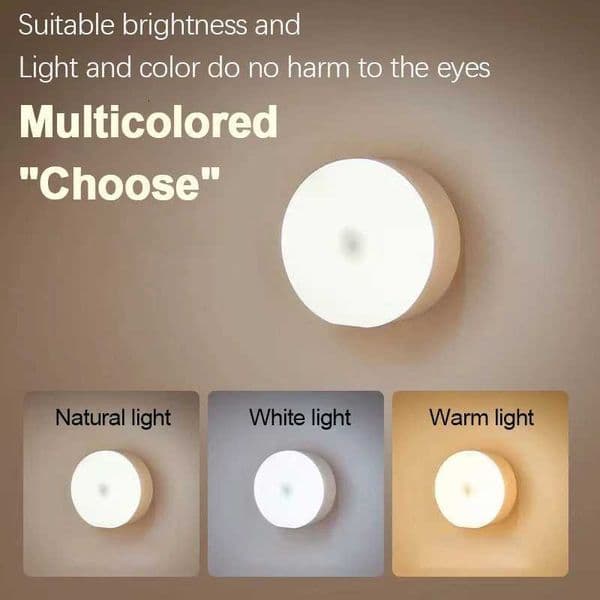 Mini LED Touch Sensor Night Lights USB Rechargeable Kitchen Bedroom Magnetic Base Wall Light Round Portable Dimming Night LampW251120