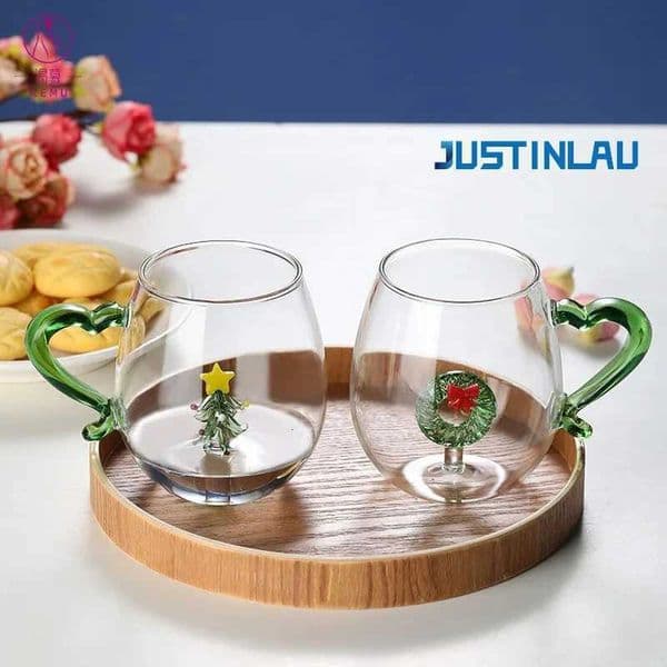 350ml Christmas Glass Cup Creative Chriatmas Tree Snowman Animal Shape Single Layer Glass Cups Home Juice Cold Drink Cup Gifts Y251119