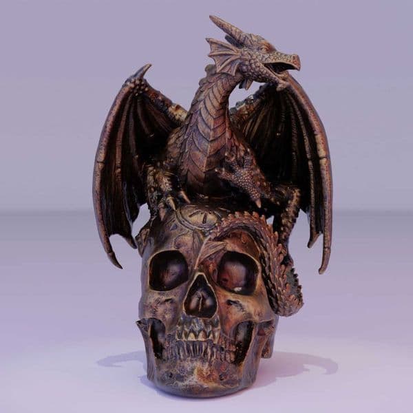 New product: Flying Dragon skull statue resin handicraft ornament, garden decoration, desktop sculpture, dragon ornament W250213
