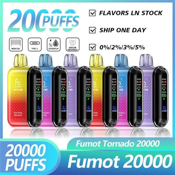Fumot Randm Tornado 20000 Puffs Disposable Vapes Tornado 20k Whole Puff 20K Rechargeable Vaper Puff 0% 2% 3% 5% Nicotine Eu Warehouse27272n