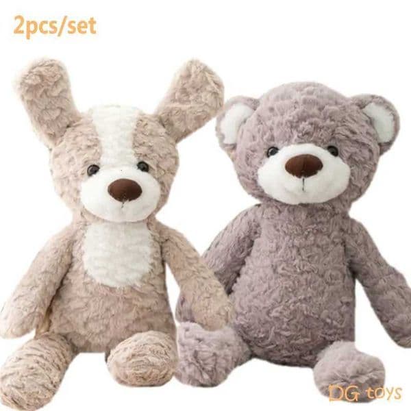 2Pcs/set High Quali Long legs Stuffed Animals Dogs Bear Pink Bunny Big Ear Elephant Baby Appease Doll for Kids BirthdayXJ251120