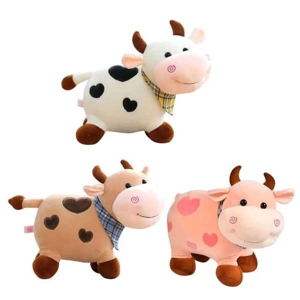 Cartoon Cute Cow Plush Toy Soft Animal Cattle Plush Toy Kawaii Cotton Animal Plush Doll Filled Home DecorationW251120