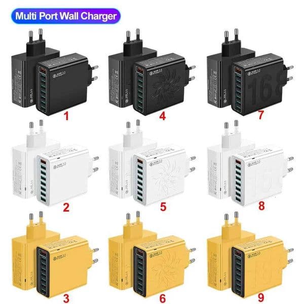 Total 65W 8 Ports Fast Charging USB Wall Charger QC30 Portable Mobile Phone Adapter For iPhone Xiai Y251120
