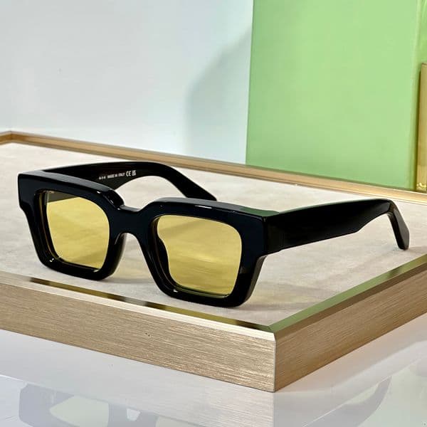 Luxury Square Sunglasses Black Yellow Lens Men Women Designer Sunglasses Glasses Sunnies Gafas de sol Shades UV400 Protection Eyewear