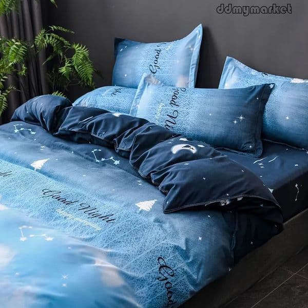 ddmymarket INS Bedding Four-Piece Double Boy Dormitory Sheet Quilt Cover Single flash sale Bed Three-Piece Set Summer