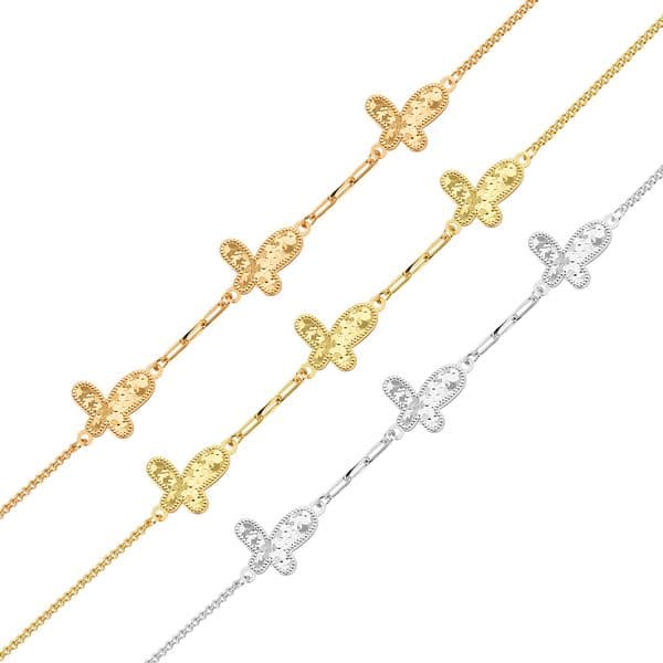 TaiYang 2025 Winter New Icy Butterfly Bracelet | Shattered Crystal Accent Chain in Gold Plated Copper for Women
