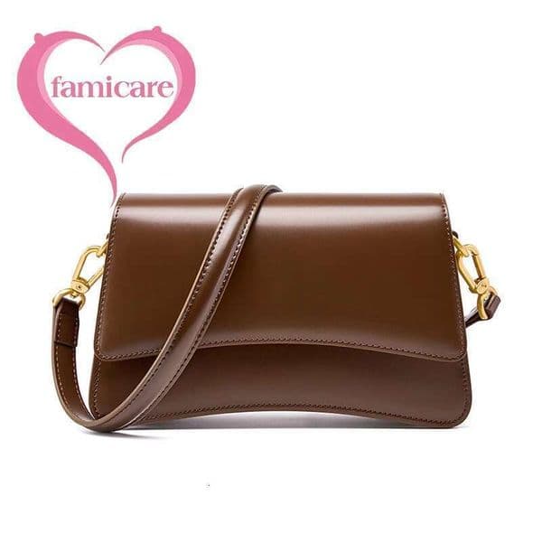 New Women S Single Shoulder Crossbody Lady Cowhide Split Leather Handbag Fashionable And High Quality Underarm Messenger Bag