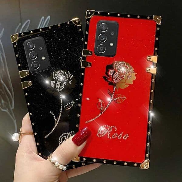 Luxury Diamond Rose Glitter Red Phone Case for Reno 10 Pro 14 12 13 Reno 11 9 6 5 5G 7 Lite Reno5 A79 A58 A78 A96 A98 WomenW251121