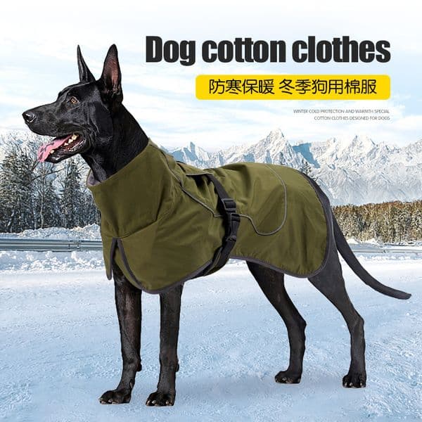 Winter Clothes Fleece Cotton Coat Waterproof Medium and Large Dog Snowproof Thickened Warm Pet Supplies