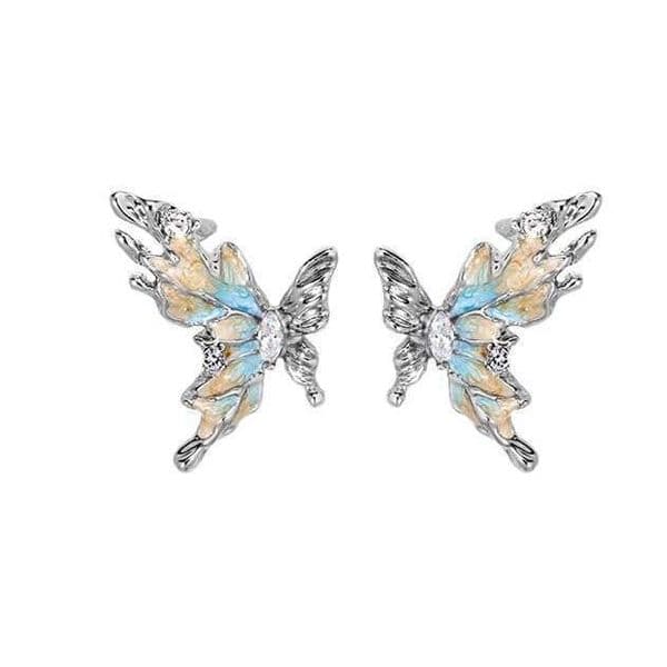 DHcollections Original Orange Blue Gradient Butterfly Elegant Style Novel Lady Stud Fashion Ins High-end Earrings Wholesale