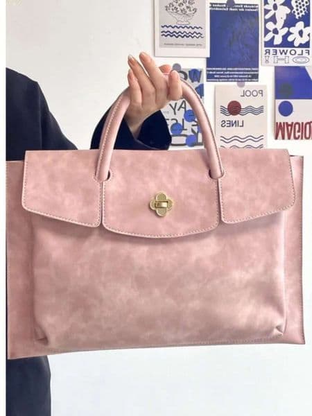 Designer Bag 445 Ins Pink Leather Laptop Sleeve Handbag Case For Book Pro Air 13 13.3 14 15 15.6 Inch Waterproof Computer Bag Notebook Cover