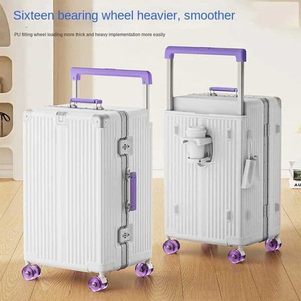 Wide Handle Suitcase Aluminium Frame Luggage Skate Wheel 20/24/26/28 inch Password Trolley Case Unisex Luggage Travel Suitcase K251120