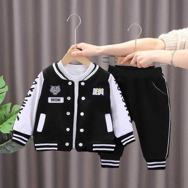 1 year old boy baseball suit autumn clothing 2 children's spring and autumn clothing 3 baby handsome Korean version of two sets of clothes L251121