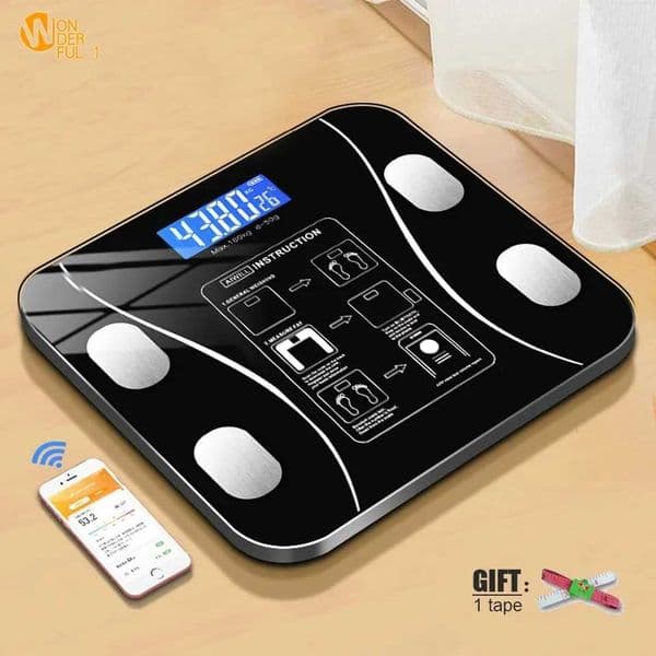 Rechargeable Body Fat Scale Smart Wireless Digital Bathroom Scale with Smartphone App -compatible Weighting Body ScaleM251121