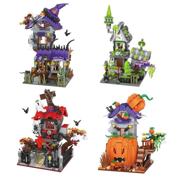 Halloween series decorative building blocks toys and gifts classic horror elements creative MOC model Halloween gifts for kids X251121