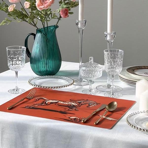 Pony light luxury single-sided printed placemat Western food anti-scald insulation mat 1111