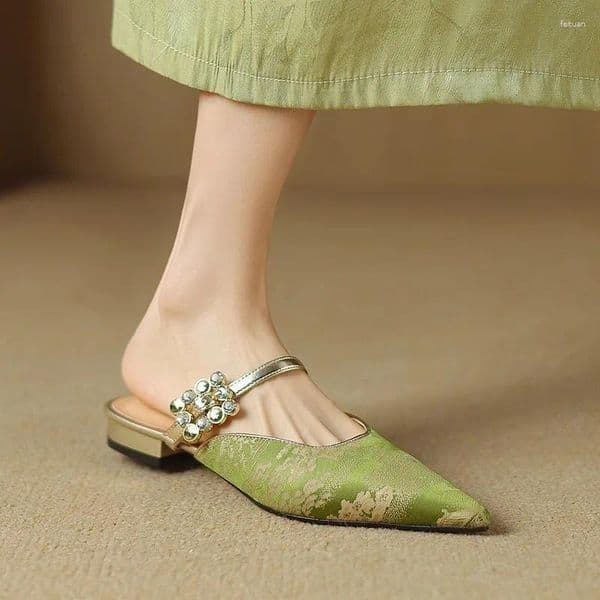 Slippers Shoes Woman 2025 Female Cover Toe Luxury Slides Summer Soft Designer Flat Fashion Women Cove