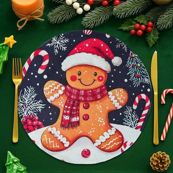 4pcs Christmas Linen Placemats Merry Christmas Decoration for Home 2025 Table Mat Xmas Ornament Navidad Natal New Year Gift 2026W251121