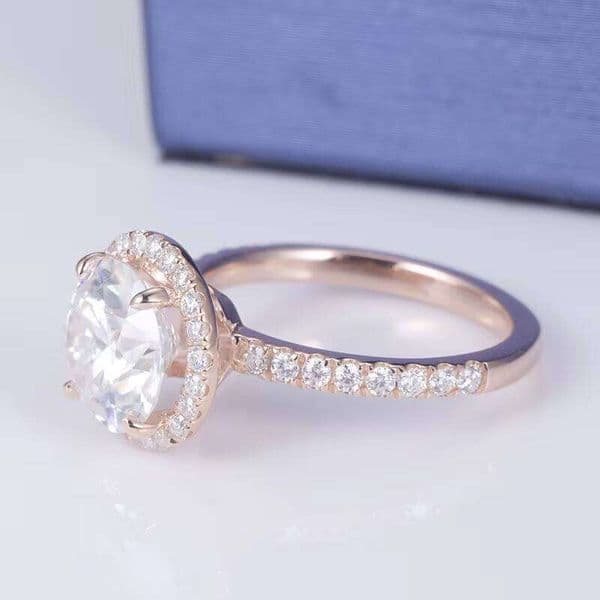 MS-597 Gold Vermeil fashion Jewelry Silver 3Ct DEF Moissanite Female Ring aaa aaa