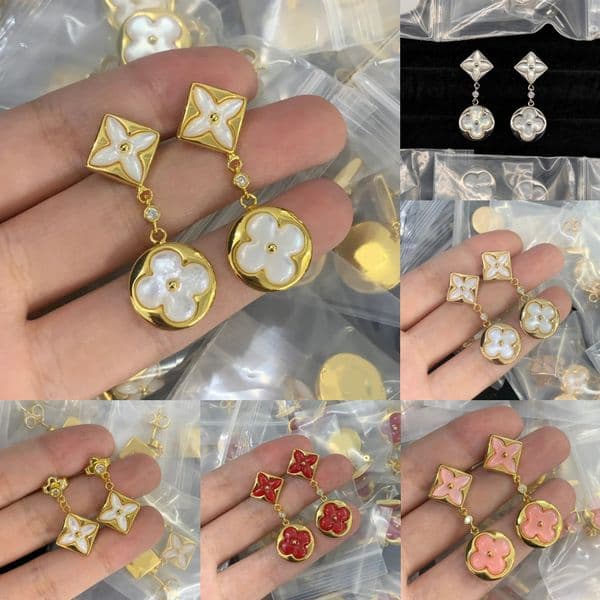 Designer Brand Clover Charm wer Star Drop Gold Sier Plated Stud Earrings For Women Men Party Fashion Jewelry Lover Gift
