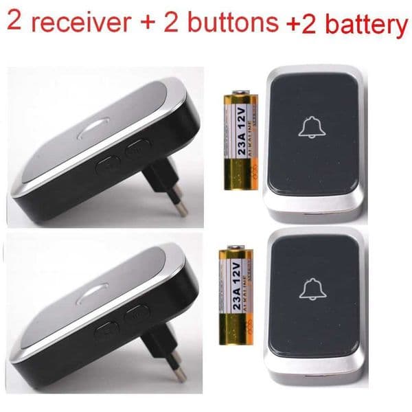 Waterproof wireless doorbell AC 100V-240V EU plug intelligent remote control doorbell ring including battery and plug and play. X250421