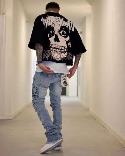 Y2K retro Gothic skull pattern Tshirt for men oversized casual pure cotton short sleeved Tshirt for women tailored top for women 250411