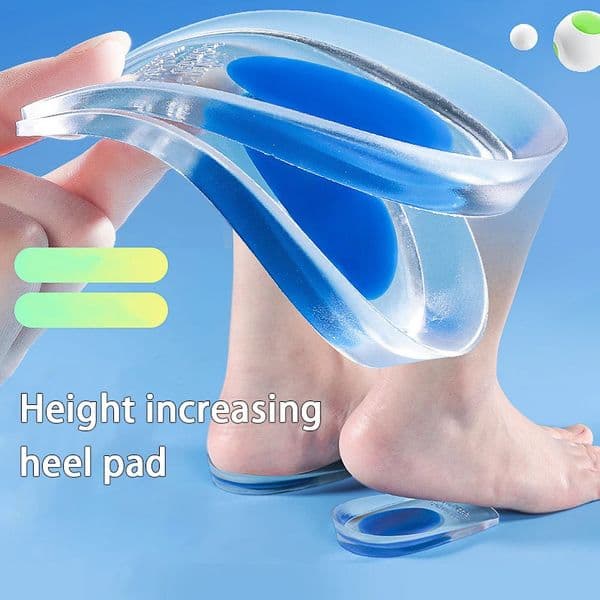 Soft Silicone Shock Absorbing Insoles Mens and Womens Invisible Height Increasing Half Cushion Pain Relief Foot Care 251121