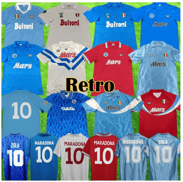 1987 1988 Napoli Retro Soccer Jerseys 87 88 Coppa Italia SSC Napoli Maradona 10 Vintage Calcio Napoli kits Classic Vintage Neapolitan Footba 66