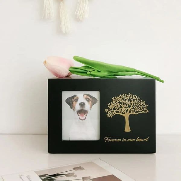 Cremation Urn for Dogs Funeral with Po Frame Wood Cat Ashes Keepsake Box 250421BJ